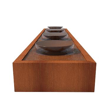 CorTen Watertable  5000 x 1000 x 400mm CorTen 3mm (CBS2 (4 bowls))