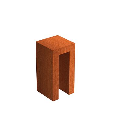 U-Sockel 400 x 400 x 800mm CorTen 2mm (CKU7)