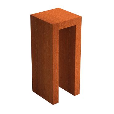 U-Sockel 500 x 500 x 1200mm CorTen 2mm (CKU1)