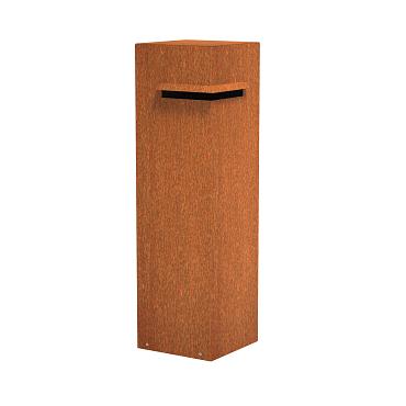 Letterbox CorTen Ivar 350 x 350 x 1200mm CorTen 2mm (IVC1)