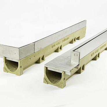 Slotline RVS hoekstuk inwendig H=6,5cm L=85+15cm