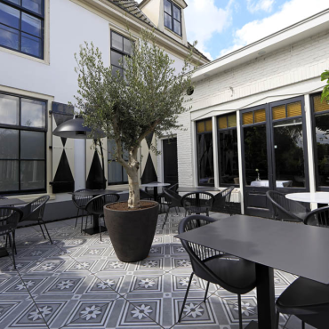 GeoCeramica® 60x60x4 Concreet Flower decorate
