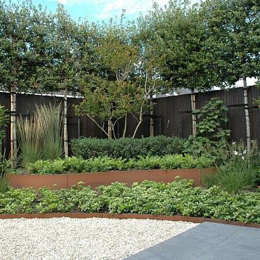 Borderpaneel Flex 28 cm + toebehoren - 220x28x3.5 cm Corten