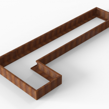 Bloembak Module+ L-vorm 90x450x180x28 cm