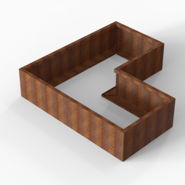 Plantenbak Module+ Corten 180x180x42 cm (90cm diep)