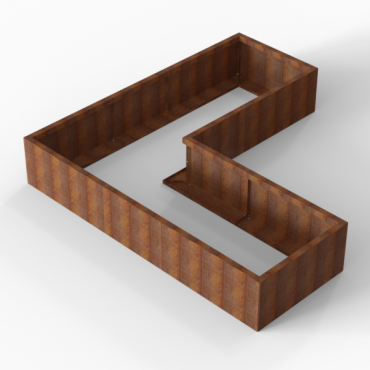 Plantenbak Module+ Corten 240x240x42 cm (90cm diep)