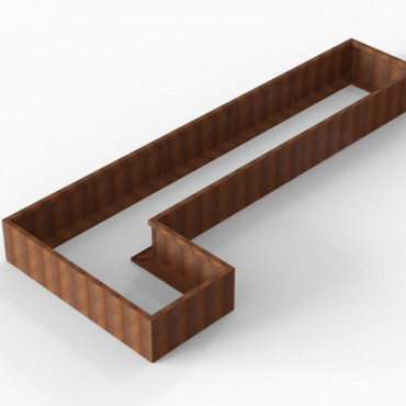 Bloembak Module+ L-vorm 90x450x180x42 cm