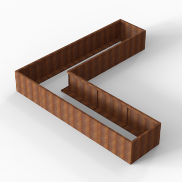 Plantenbak Module+ Corten 360x360x56 cm (90cm diep)