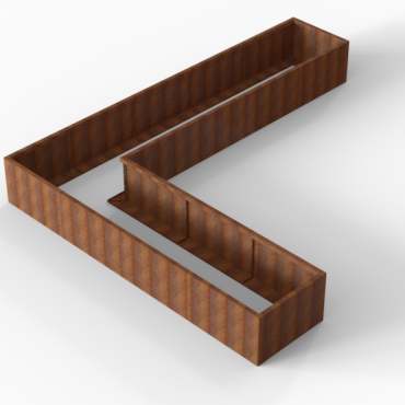 Plantenbak Module+ Corten 450x360x56 cm (90cm diep)