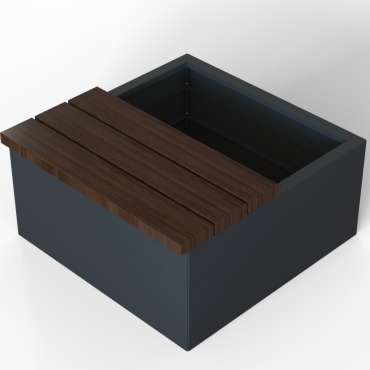 Zitbank - Recht 120x47 cm Hardhout