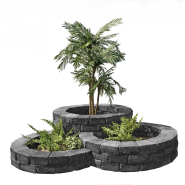 Pilestone Bloembak Rond 210x210x50cm Coal