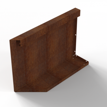 Plantenbak Module+ Uitwendig hoekpaneel (B) 60x42 R Corten