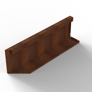 Plantenbak Module+ Uitwendig hoekpaneel (B) 90x28 R Corten