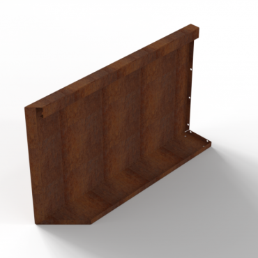 Plantenbak Module+ Uitwendig hoekpaneel (B) 90x56 R Corten