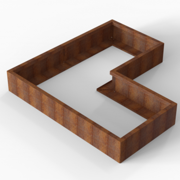 Bloembak Module+ L-vorm 90x180x180x28 cm