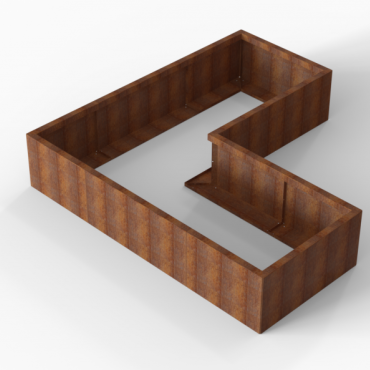 Plantenbak Module+ Corten 210x210x42 cm (90cm diep)