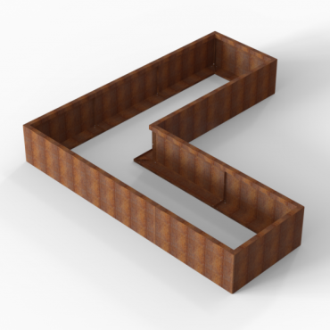 Plantenbak Module+ Corten 270x270x42 cm (90cm diep)