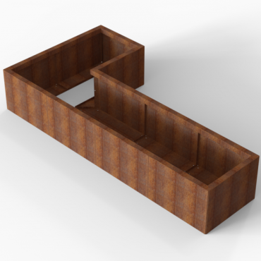 Plantenbak Module+ Corten 240x120x42 cm (60cm diep)
