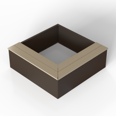 Zitbank - L-vorm 120x120x41 cm Beige