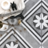 GeoCeramica® 60x60x4 Concreet Flower decorate