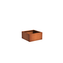 Andes with wheels 800 x 800 x 400mm CorTen 2mm (CAWL6.3)