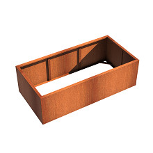 Andes without bottom 2000 x 1000 x 600mm CorTen 2mm (CAW20.1)