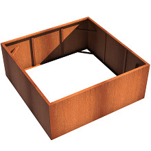 Andes without bottom 2000 x 2000 x 800mm CorTen 2mm (CAW1.1)
