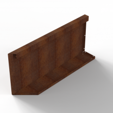 Plantenbak Module+ Uitwendig hoekpaneel (B) 90x42 R Corten