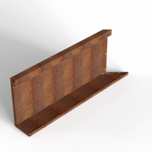 Plantenbak Module+ Inwendig hoekpaneel (C) 90x42 L Corten