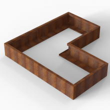 Plantenbak Module+ Corten 180x180x28 cm (90cm diep)