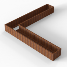 Plantenbak Module+ Corten 360x360x42 cm (60cm diep)