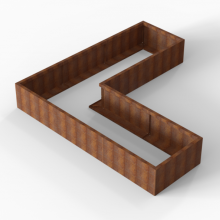 Plantenbak Module+ Corten 270x270x42 cm (90cm diep)