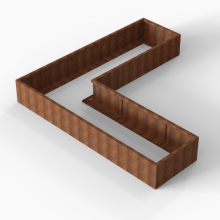 Plantenbak Module+ Corten 300x300x42 cm (90cm diep)