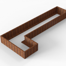 Bloembak Module+ L-vorm 90x450x180x42 cm