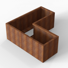 Plantenbak Module+ Corten 150x150x56 cm (60cm diep)