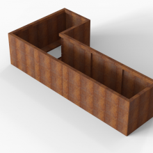 Plantenbak Module+ Corten 240x120x56 cm (60cm diep)