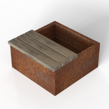 Zitbank - Recht 150x45.5 cm Grenen waxedwood