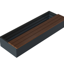 Zitbank - Recht 270x47 cm Hardhout